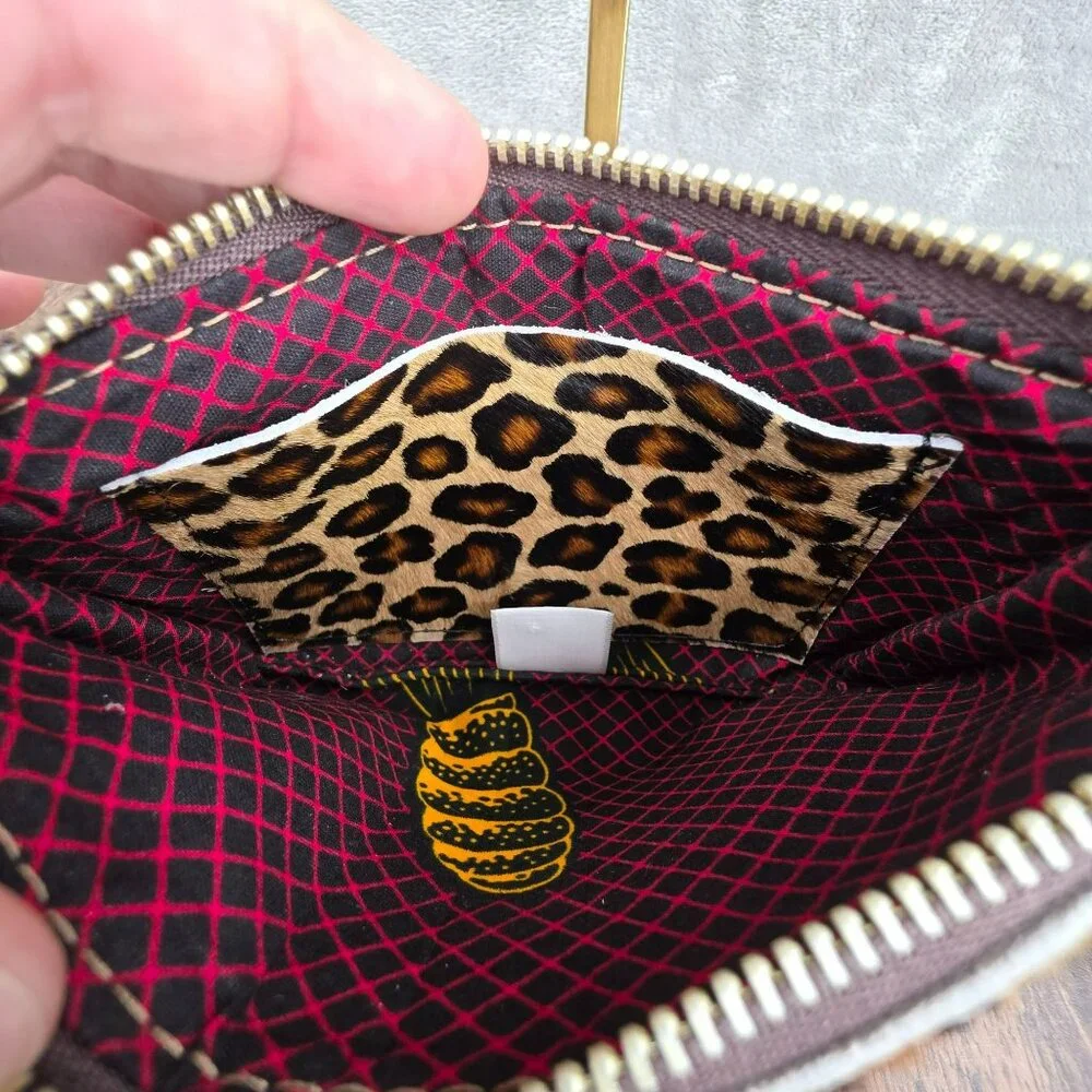UWakstar Designs Leopard Calf Hair Wristlet Clutch Small Animal Print Mob Wife